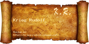Krieg Rudolf névjegykártya